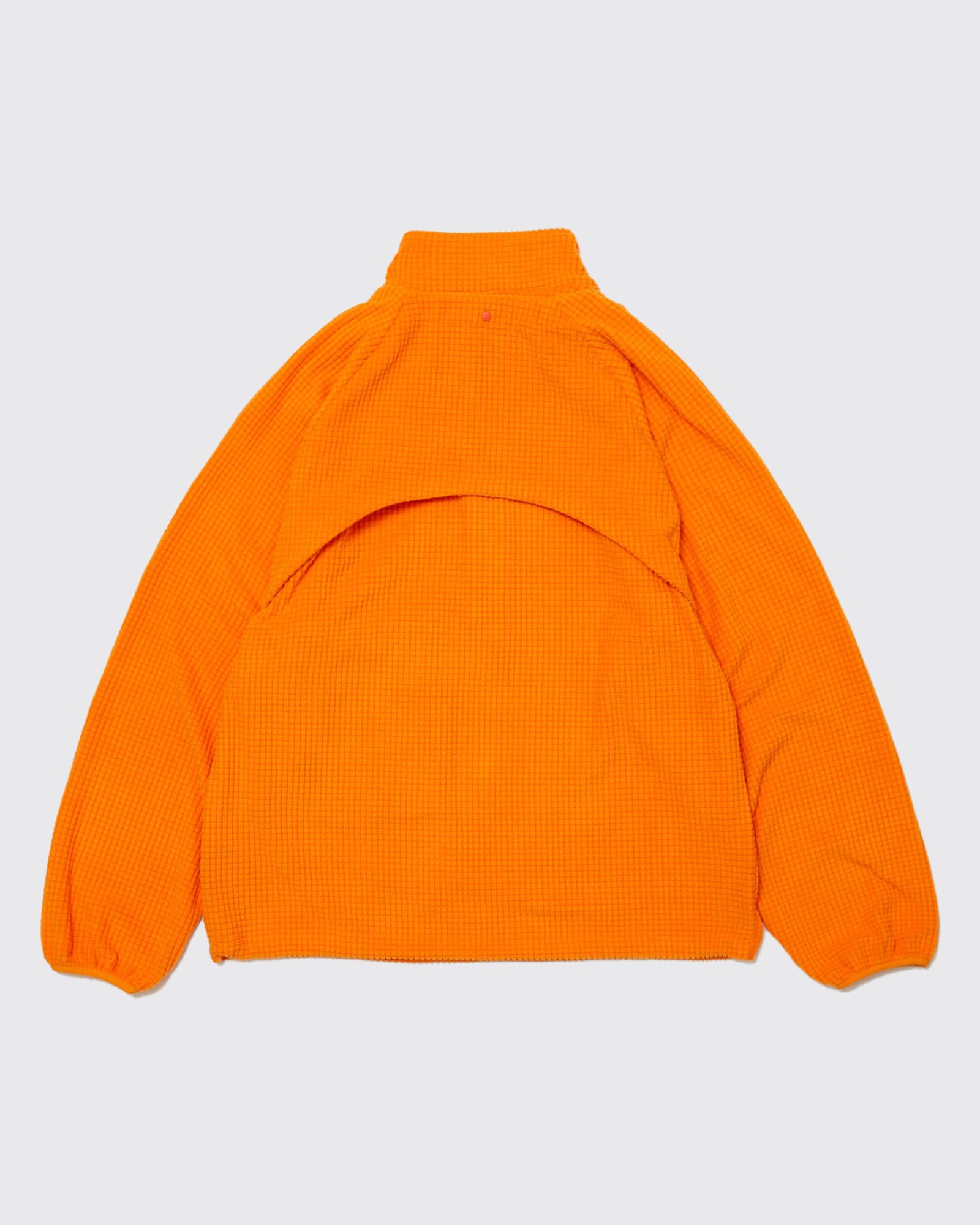 DETACHABLE SLEEVE GRID FLEECE PULL OVER (Orange)