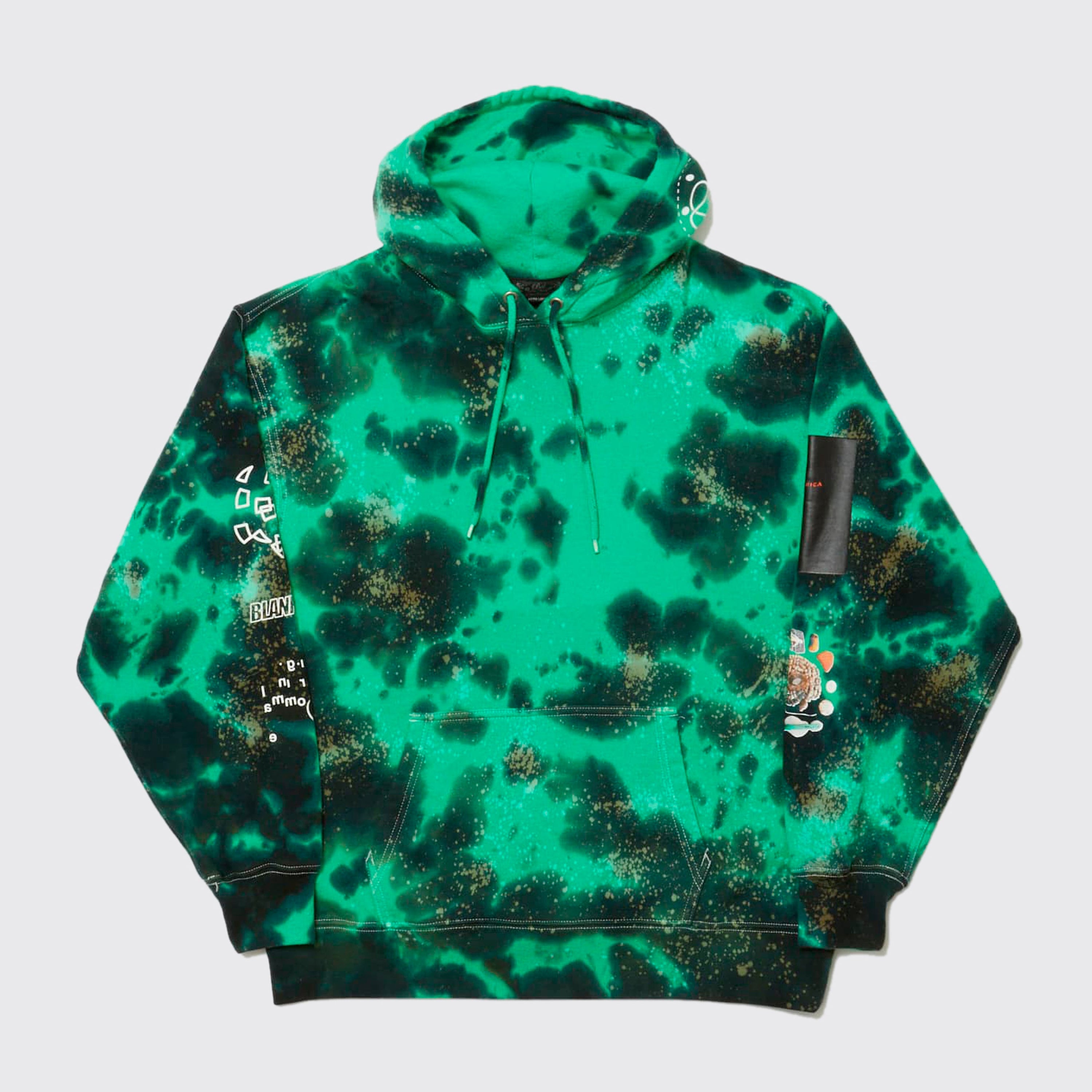 BLANKMAG x Bal "ELLE SHOWERING OUTSIDE" TIE DYE HOODIE (Green)
