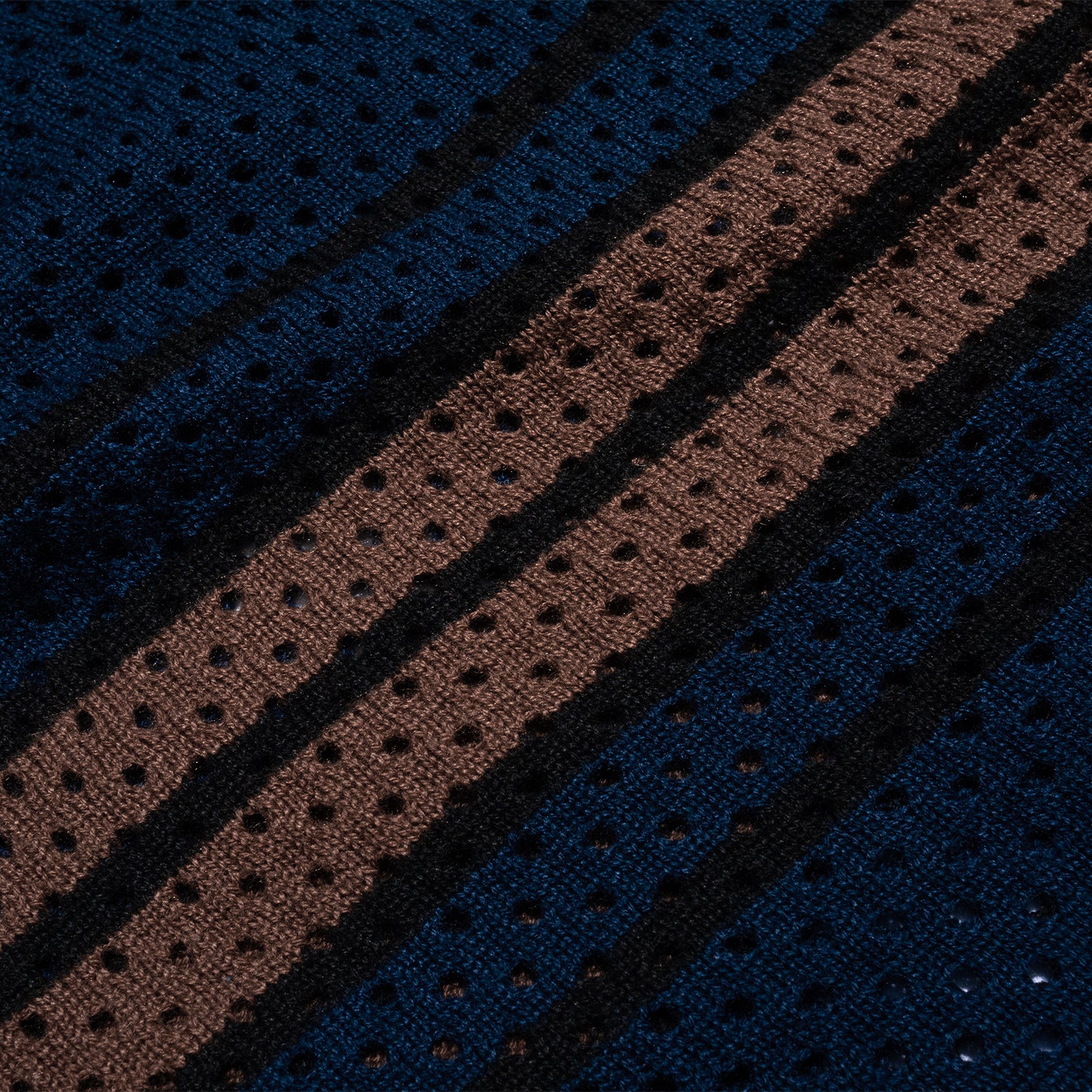 VENT KNIT STRIPPED ZIP C-SWEAT (Navy)