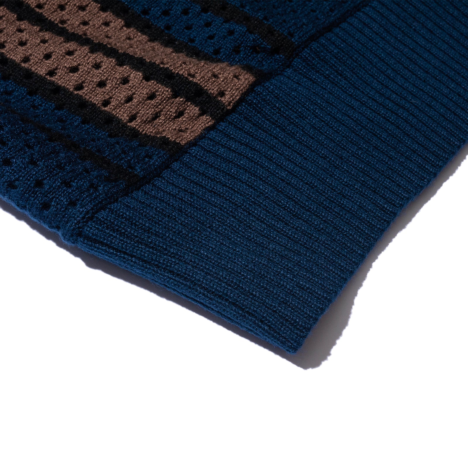 VENT KNIT STRIPPED ZIP C-SWEAT (Navy)
