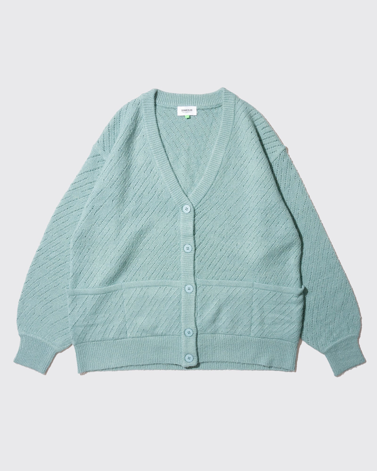 SLASH VENT KNIT CARDIGAN (Turquoise)