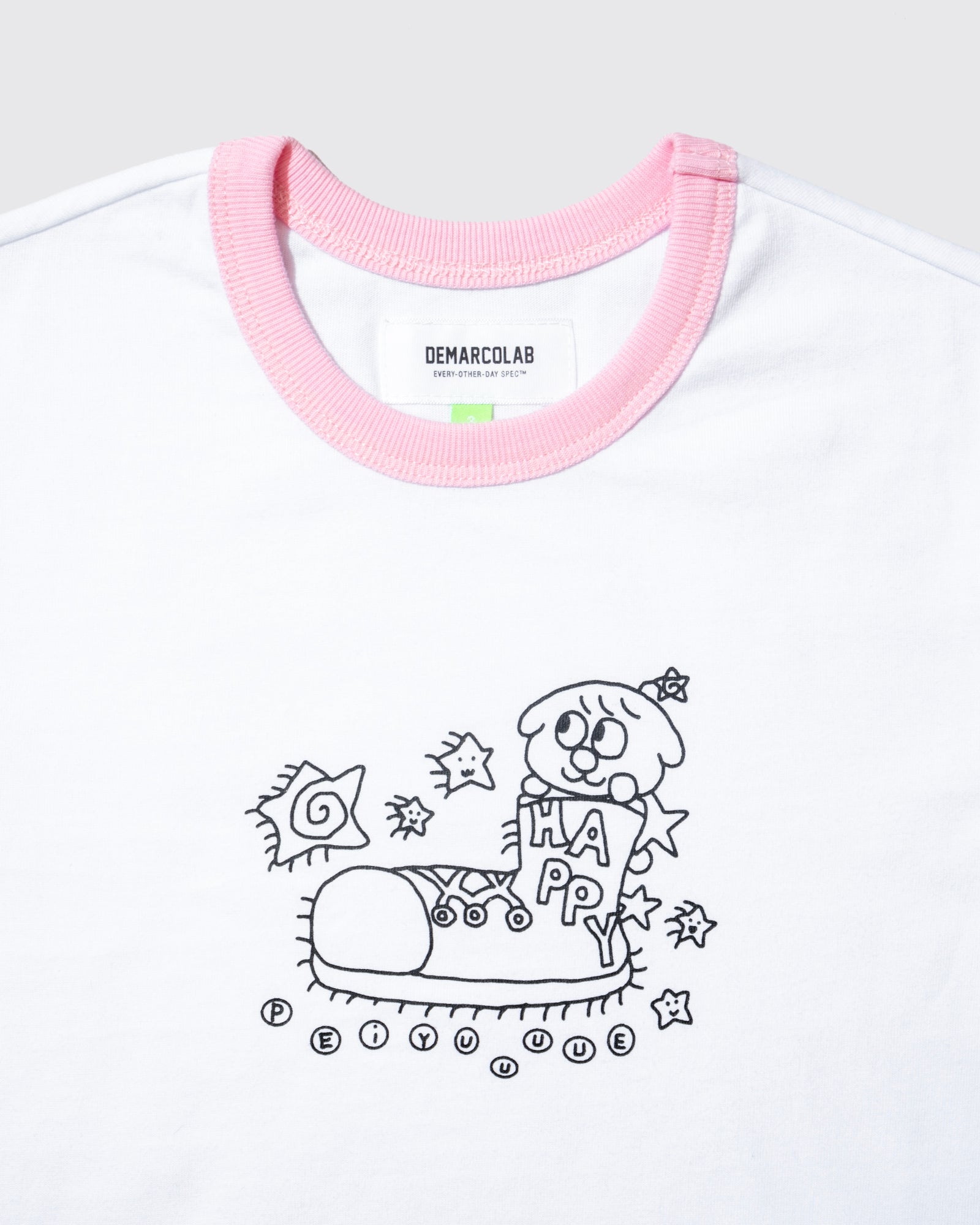 HAPPY MINI RINGER TEE (White)