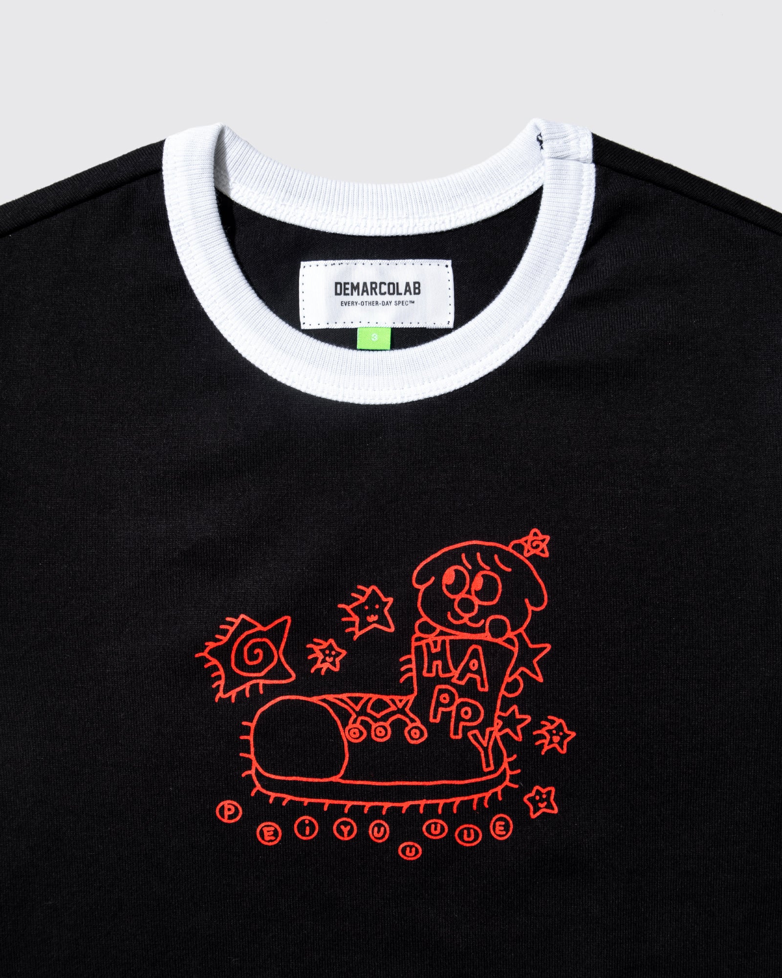 HAPPY MINI RINGER TEE (Black)
