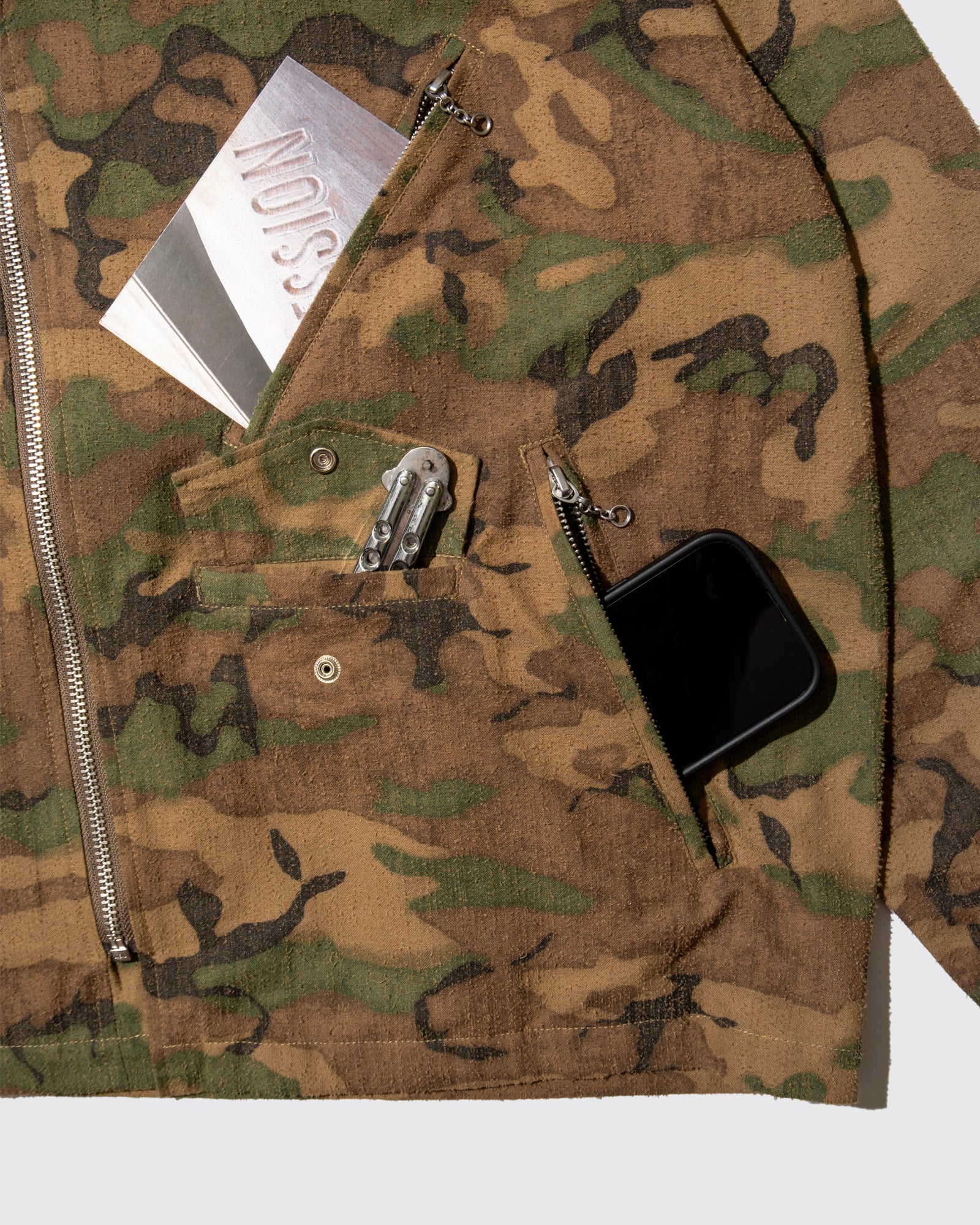 DISTRESSED CAMO SIM-RIDERS JKT