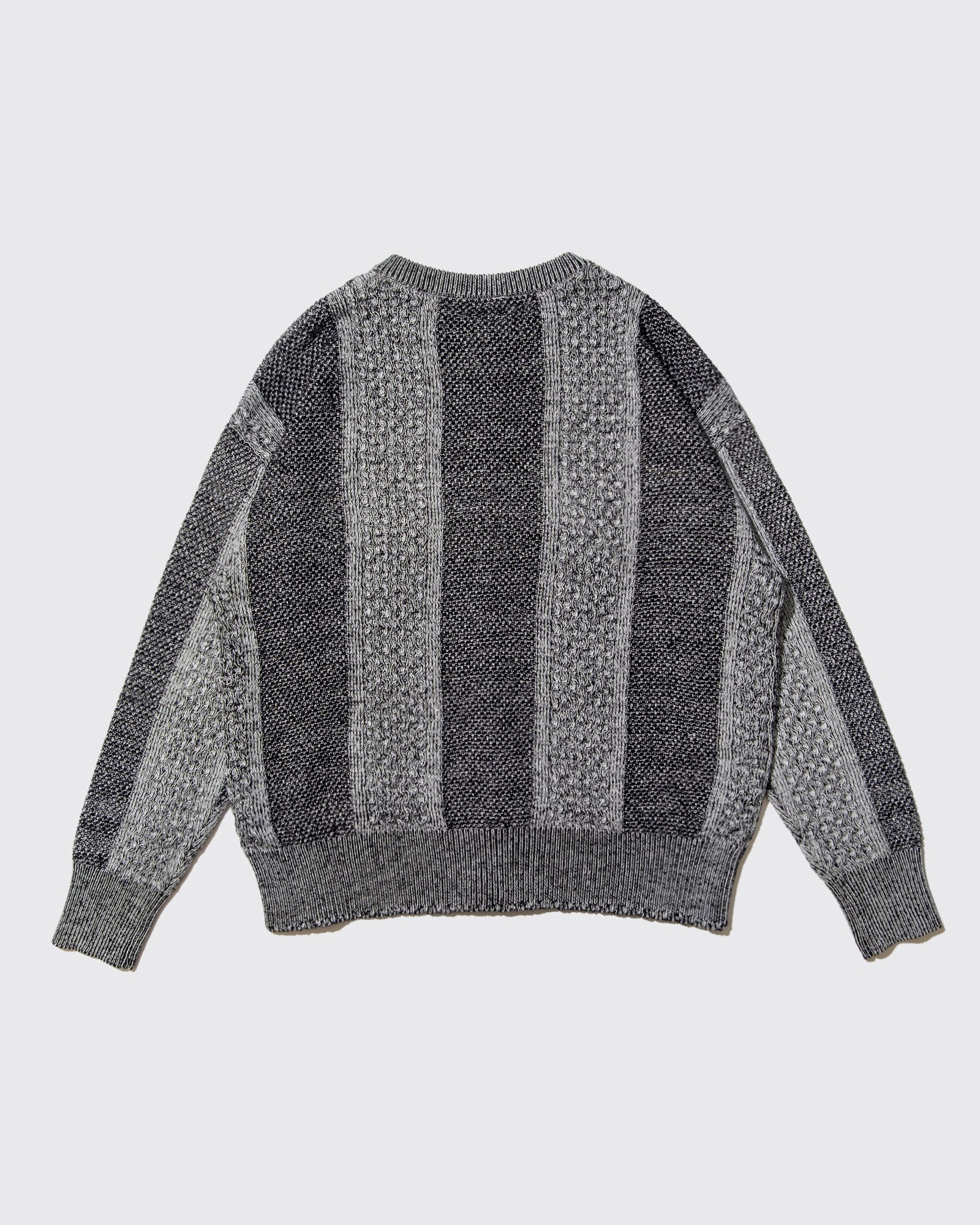 MIX CABLE KNIT ZIP SWEAT (Black)