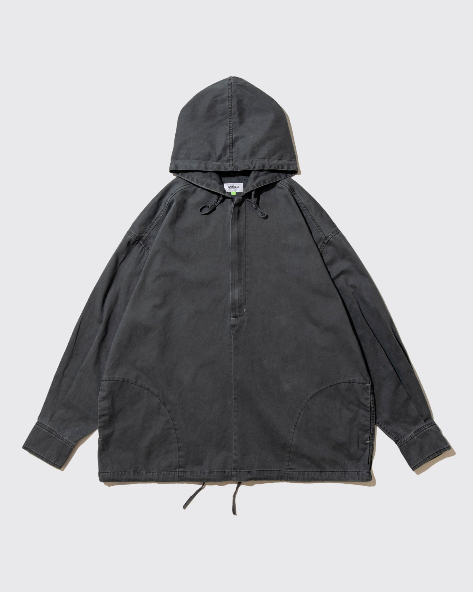 1NE2WO DENIM ZIP HOOD OVERSHIRT (Grey)