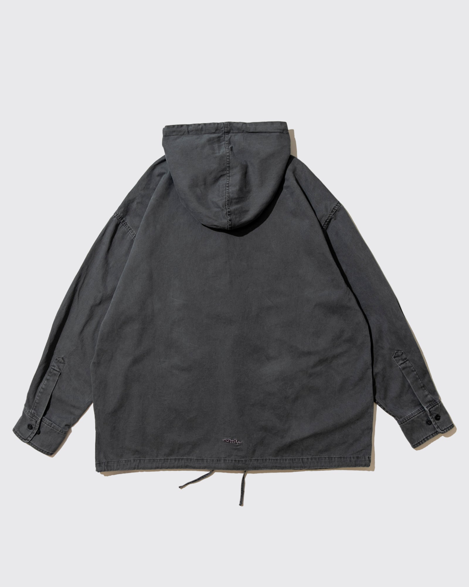 1NE2WO DENIM ZIP HOOD OVERSHIRT (Grey)