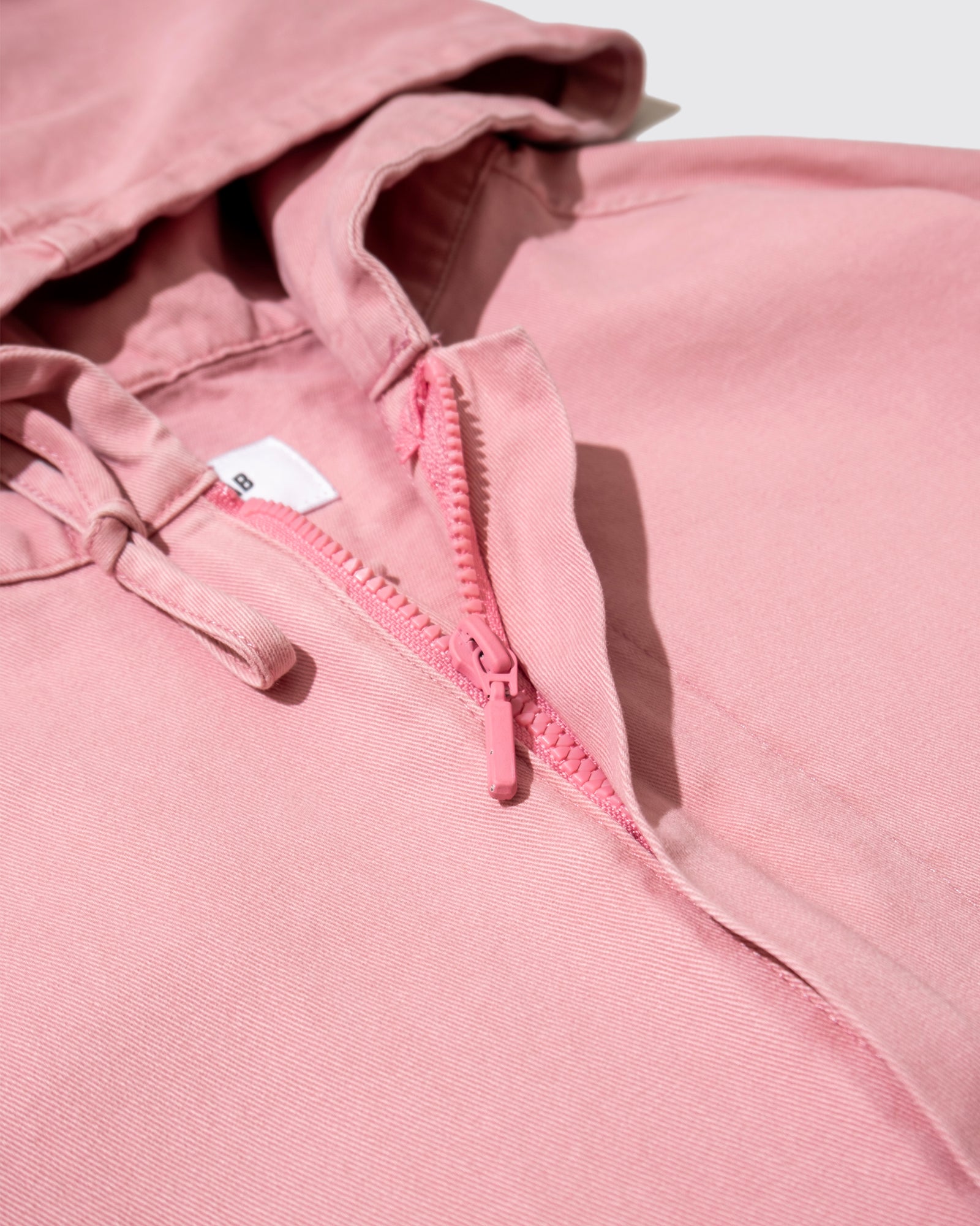 1NE2WO DENIM ZIP HOOD OVERSHIRT (Pink)