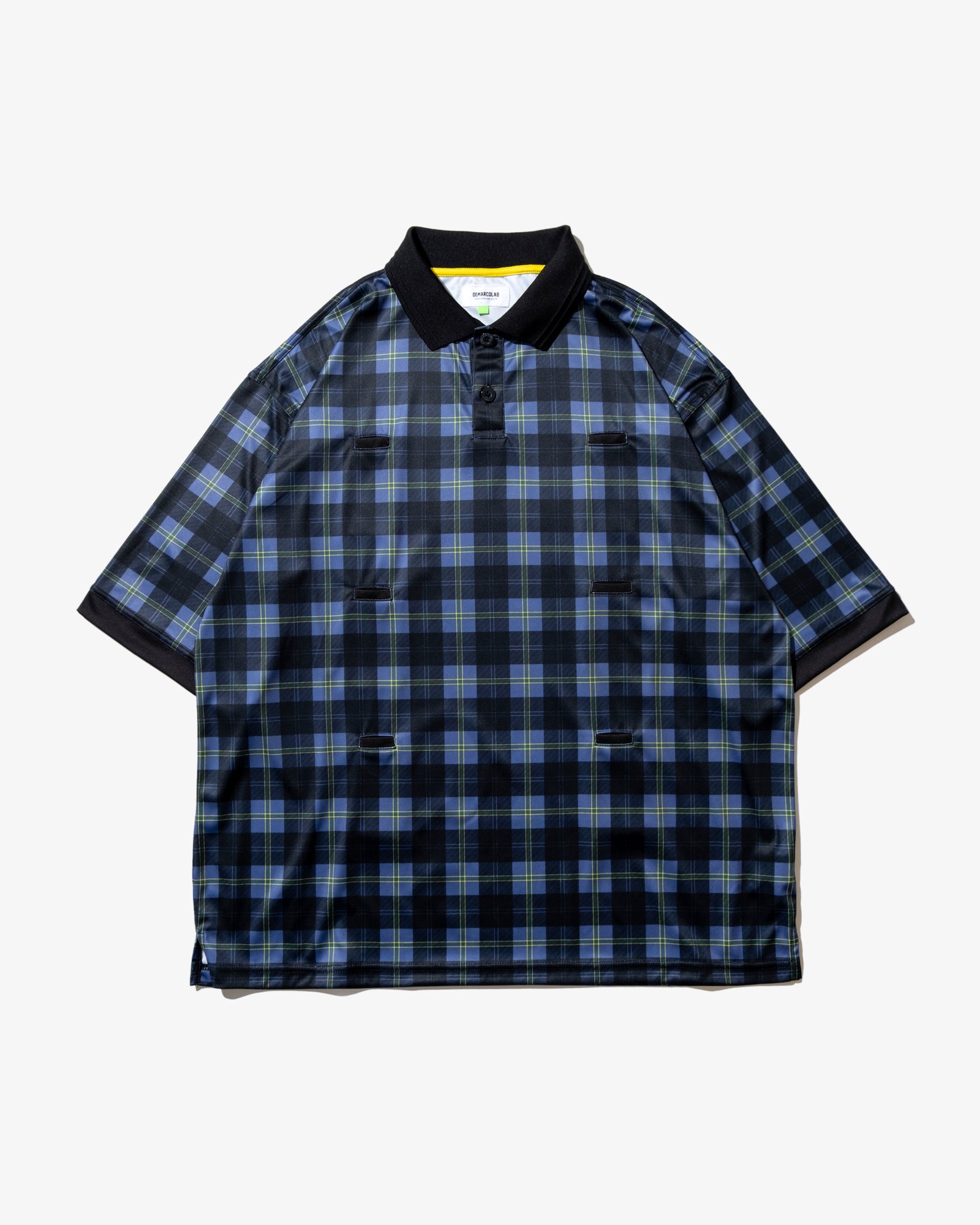 PLAID KUN S/S POLO (Navy)