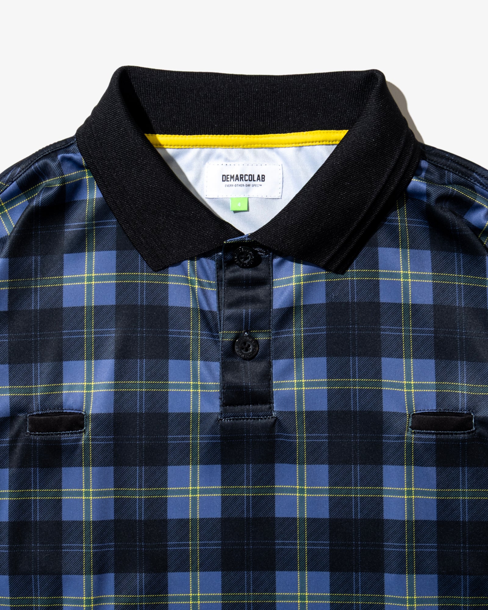 PLAID KUN S/S POLO (Navy)