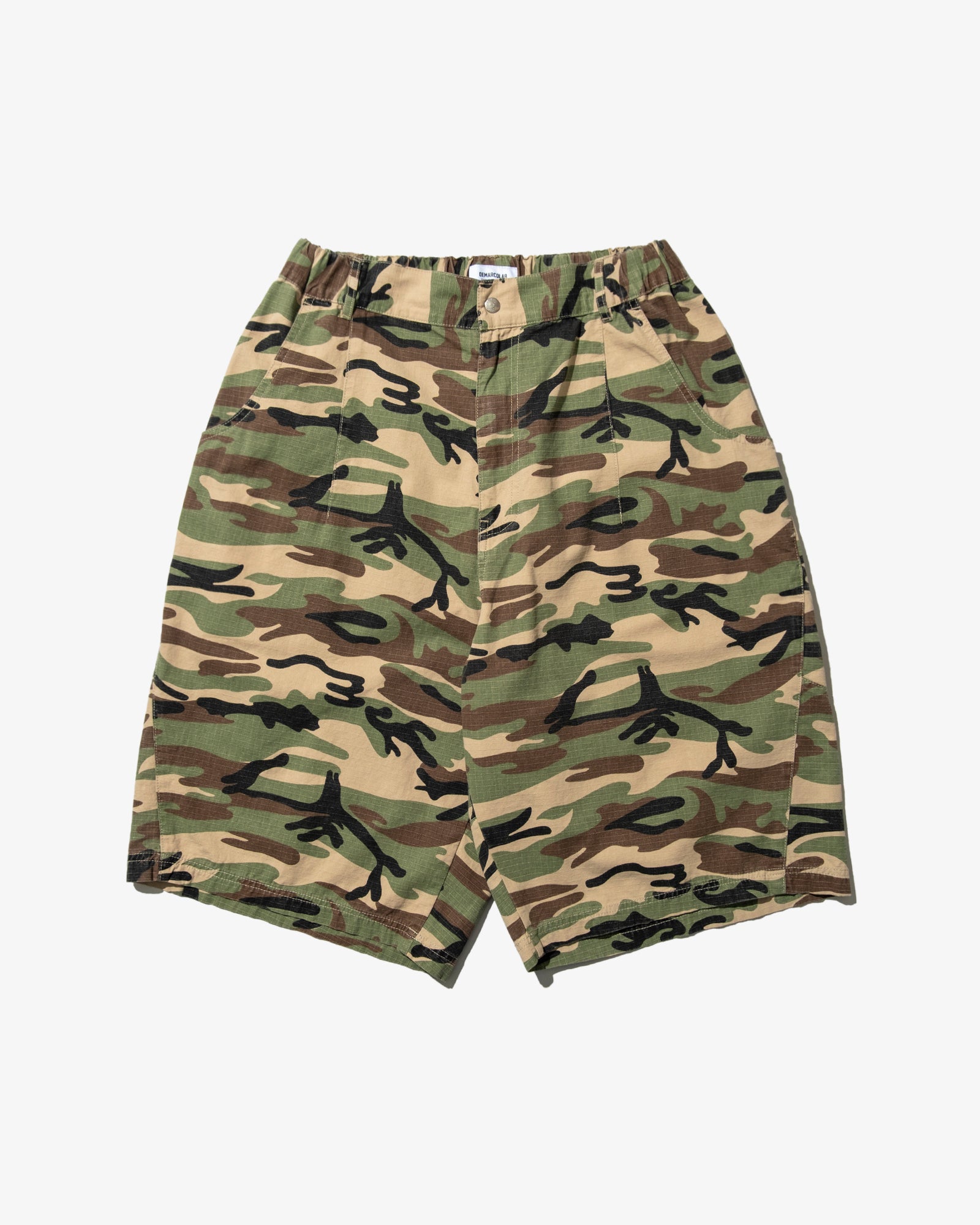WOODLAND CAMO MOTO SHORTS