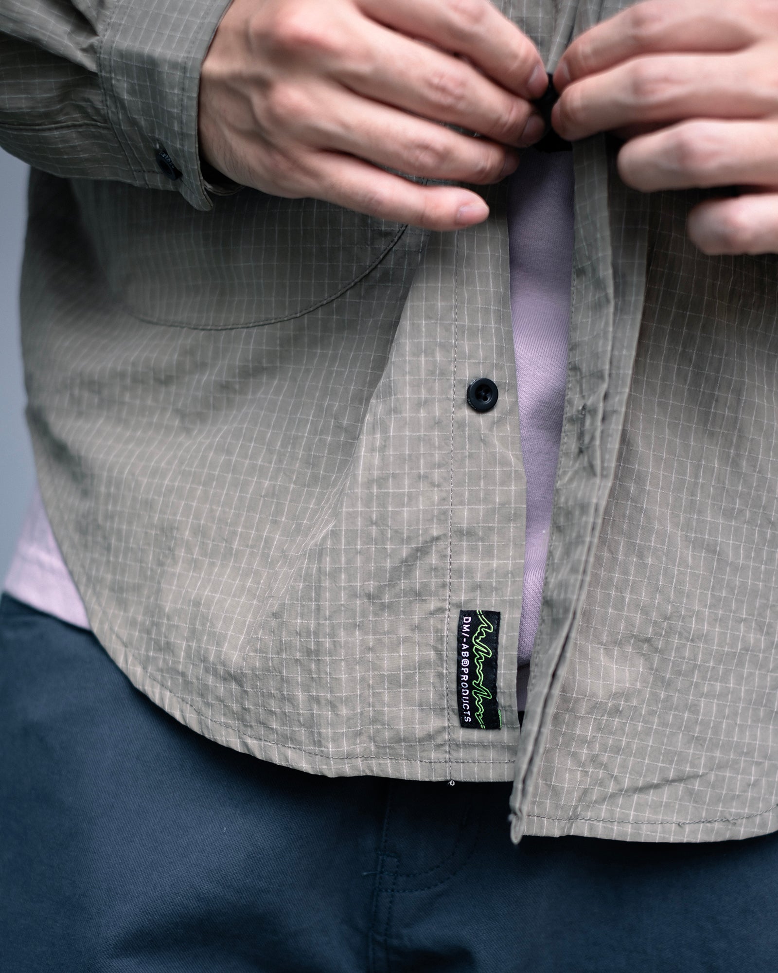 ATOM II GRID NYLON SHIRT (Sage)