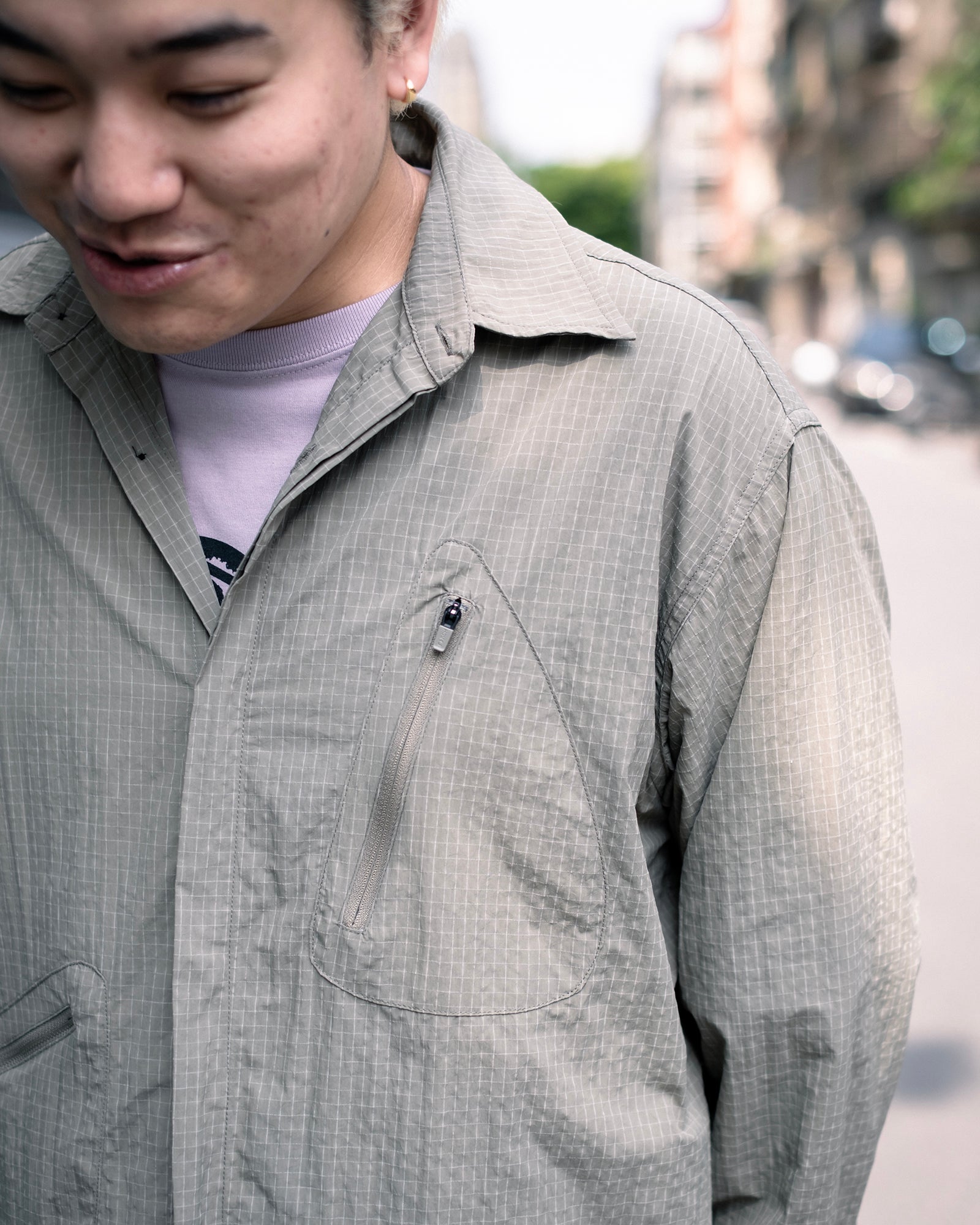 ATOM II GRID NYLON SHIRT (Sage)