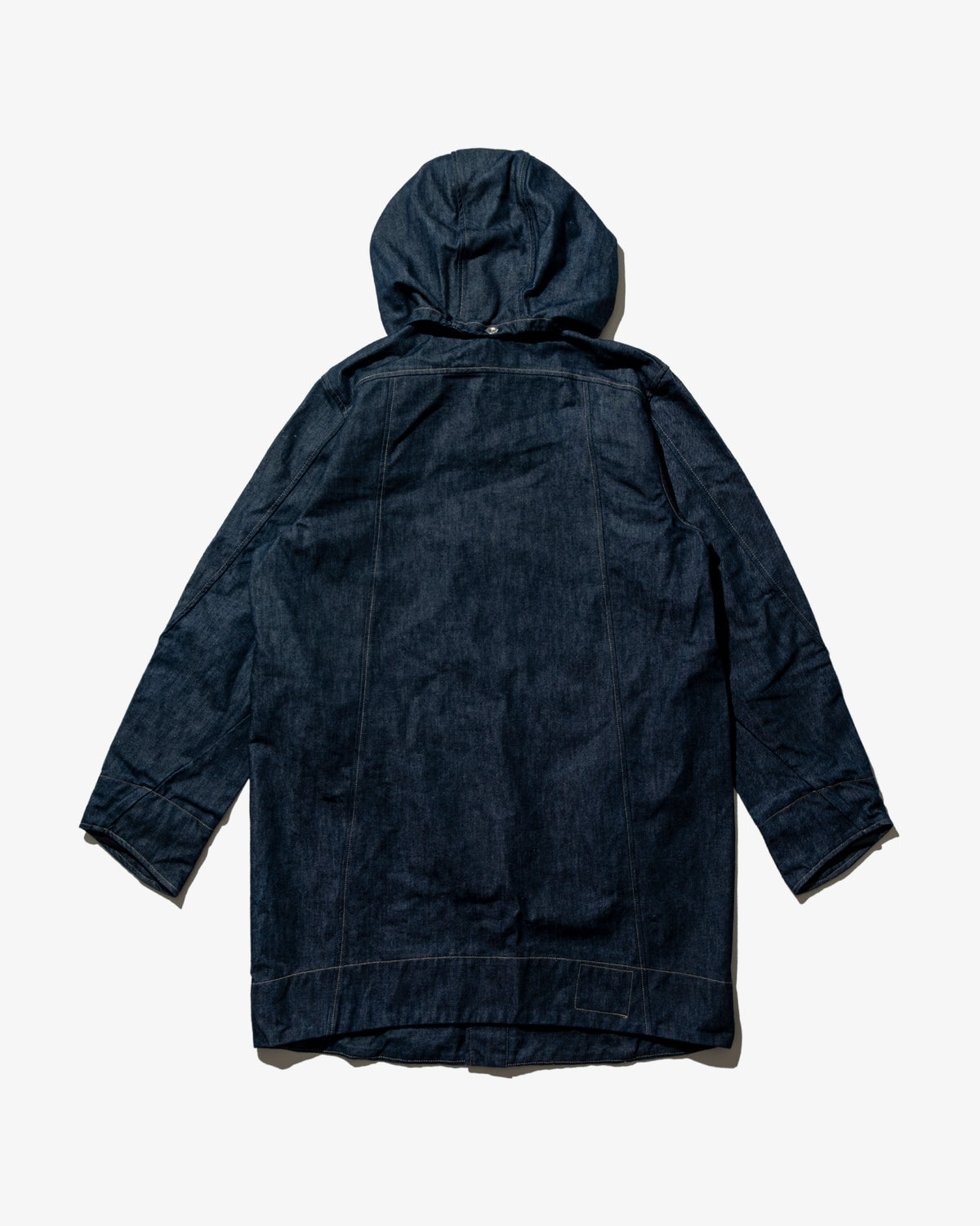 ENGINEERED DENIM HOODED COAT