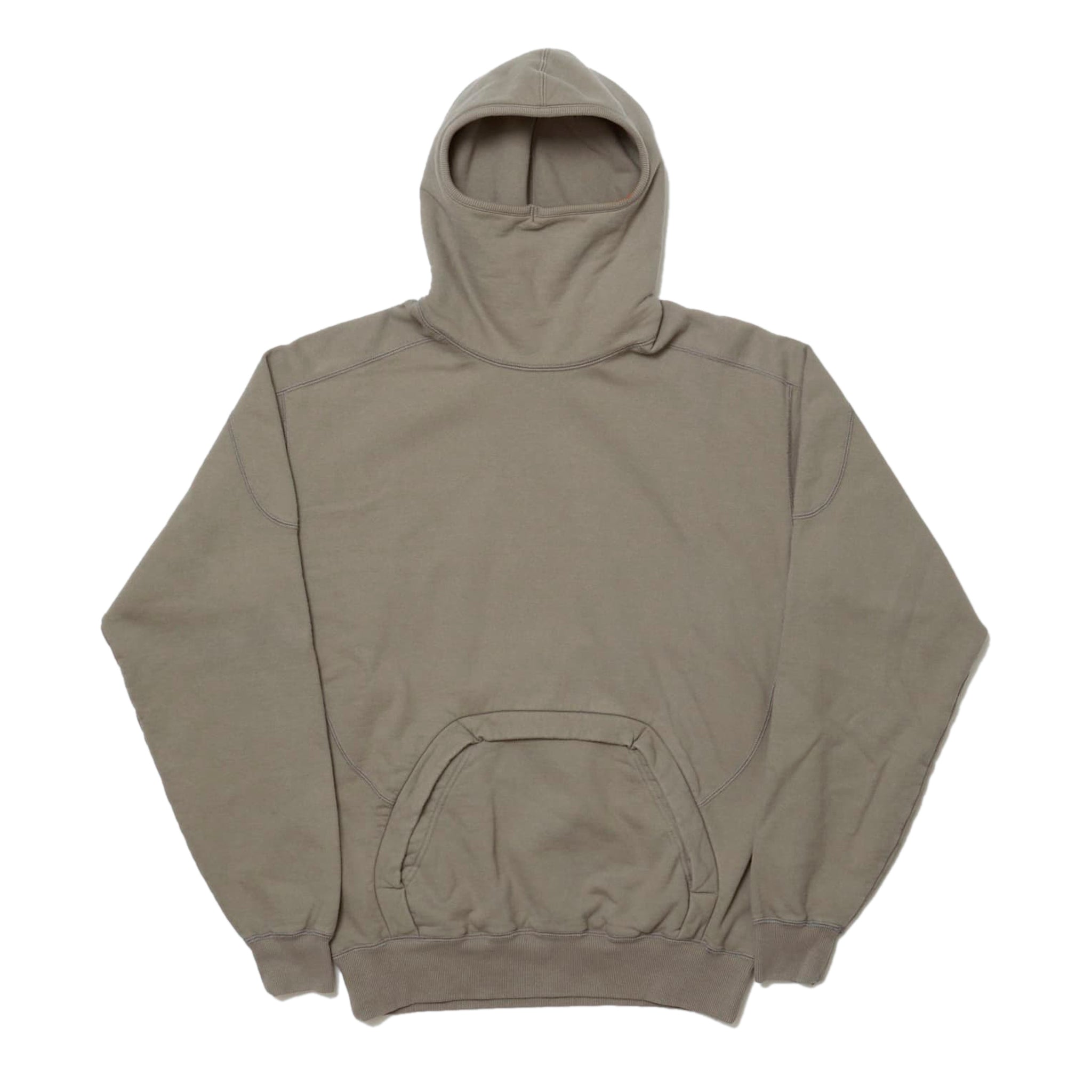 WASHED PANELED HOODED SWEATSHIRT (Grey)