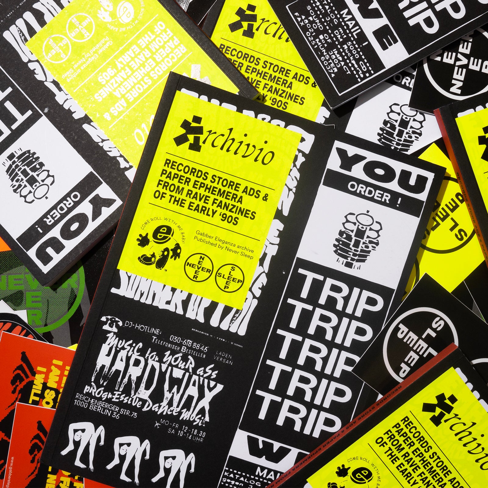 Archivio #1 – Records store ads and paper ephemera from Rave fanzines of the early 90s