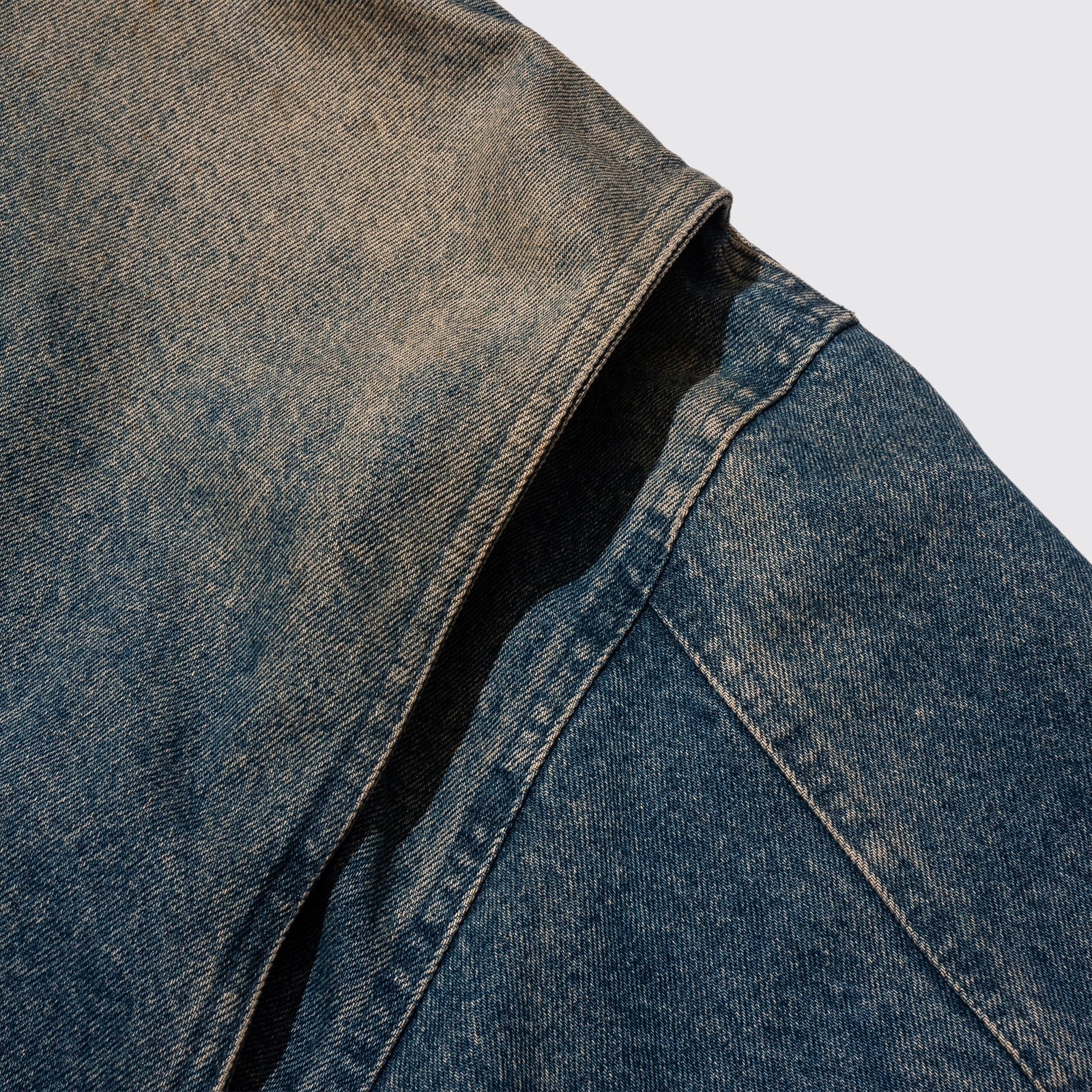 NAVY ARCTIC DENIM LEATHER JACKET