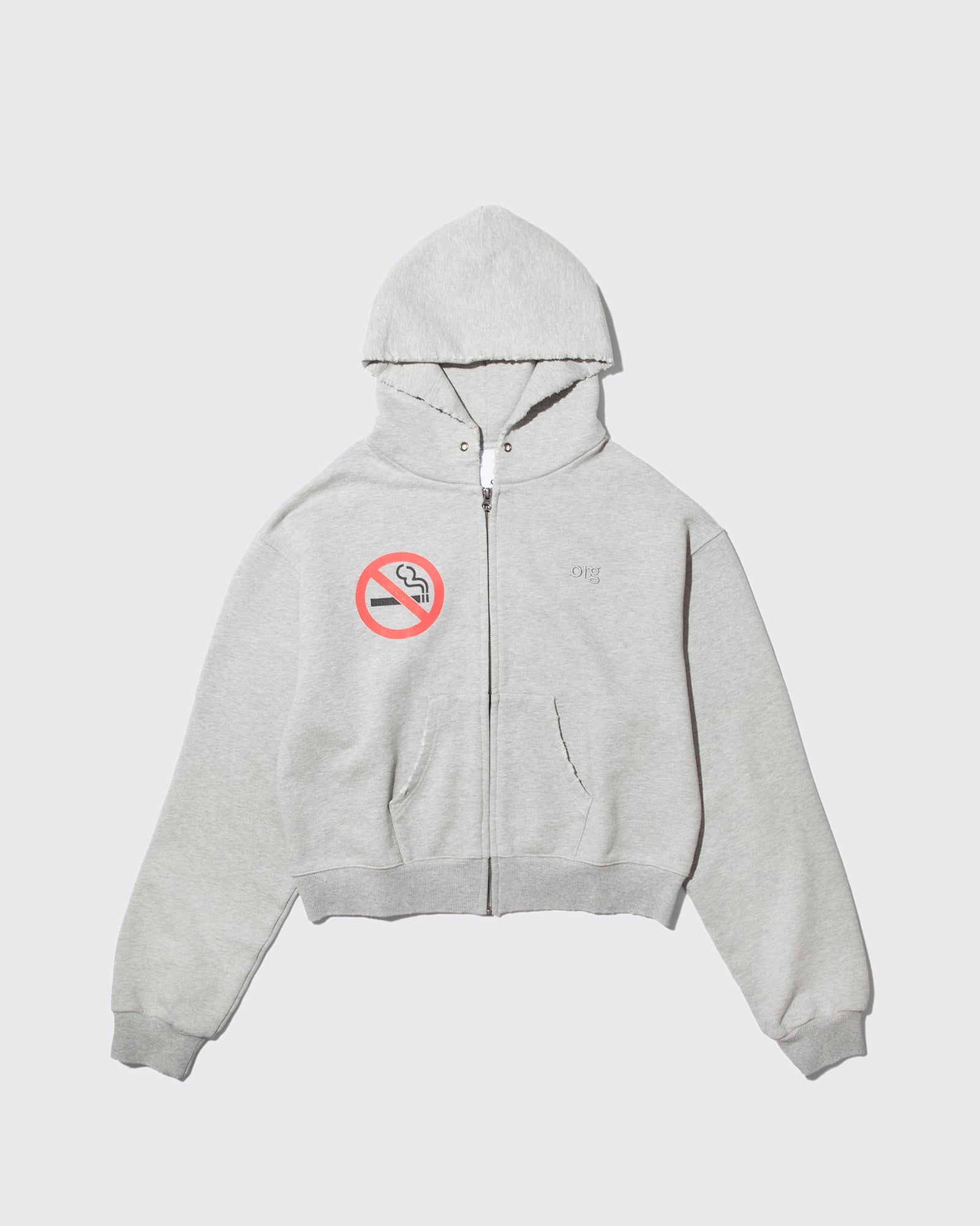 (nu-17) No Smoking Cropped Zip Hoodie