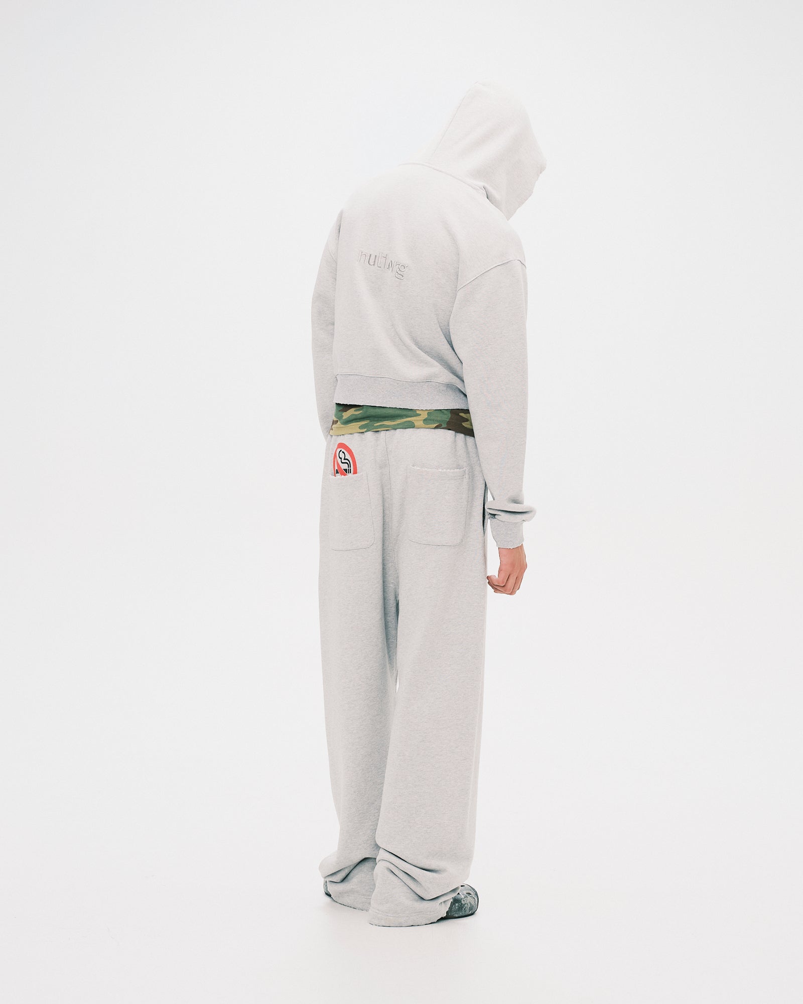 (nu-17) No Smoking Cropped Zip Hoodie