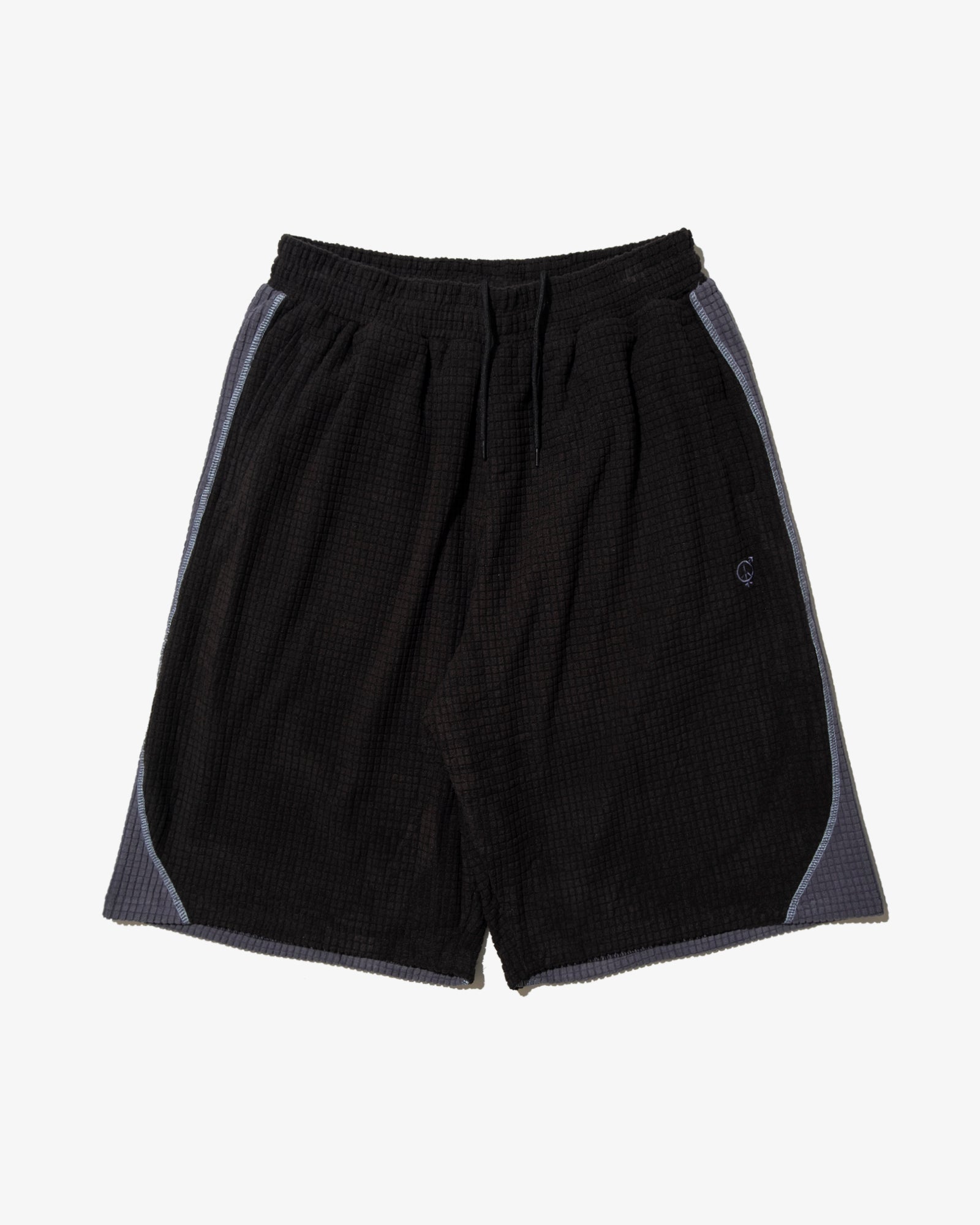 GRID FLEECE SHORTS (Black*Grey)