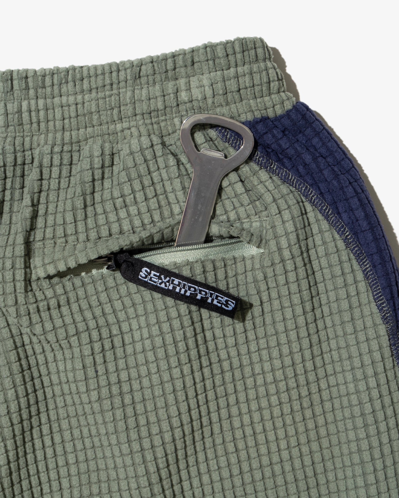 GRID FLEECE SHORTS (Sage*Navy)