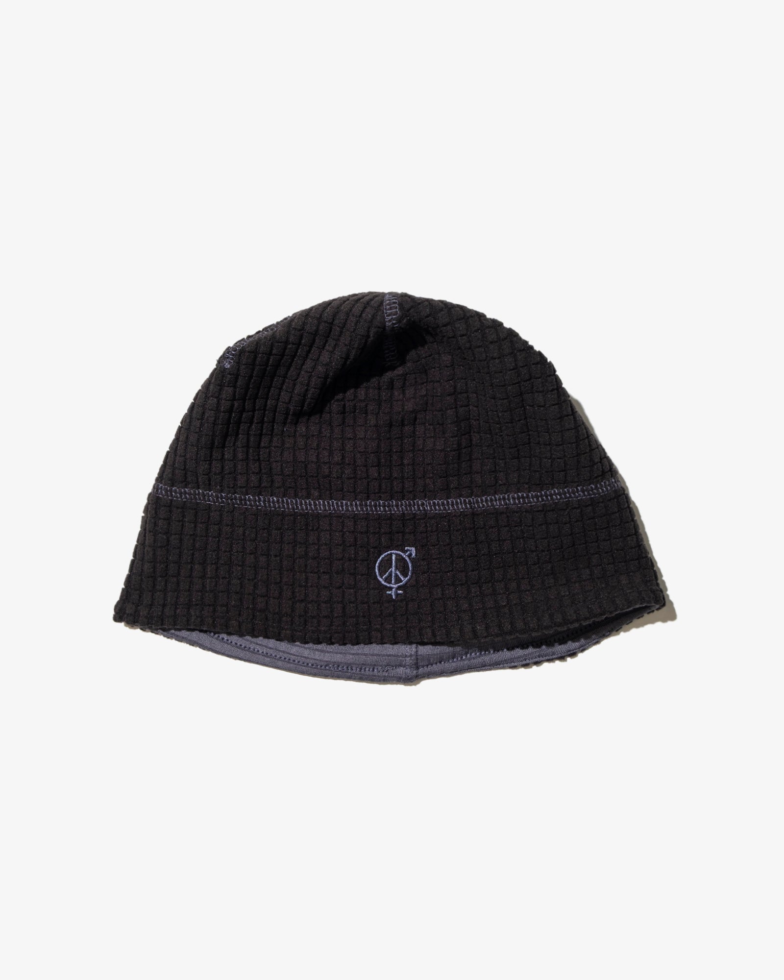 REVERSIBLE GRID FLEECE BEENIE (Black*Grey)