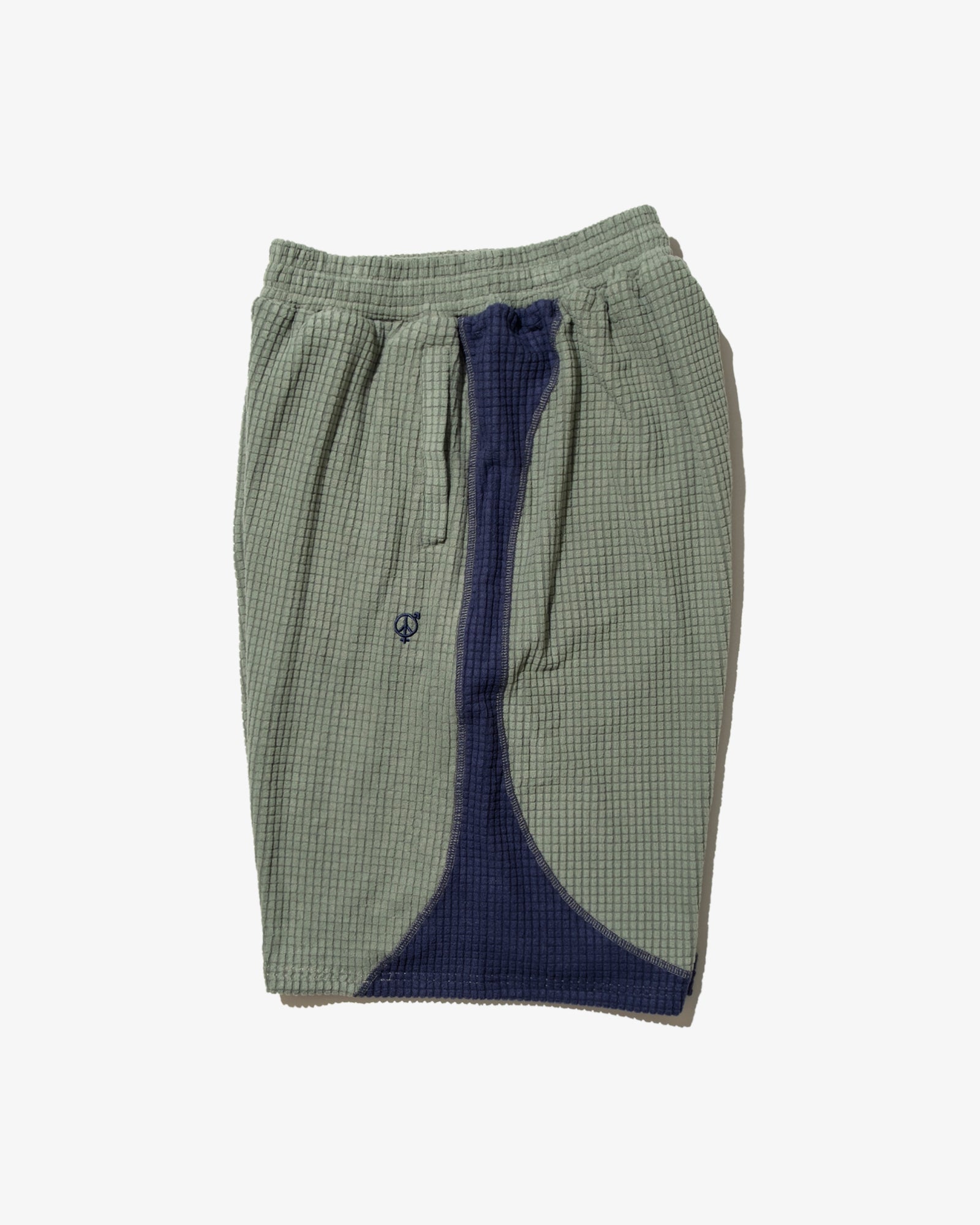 GRID FLEECE SHORTS (Sage*Navy)