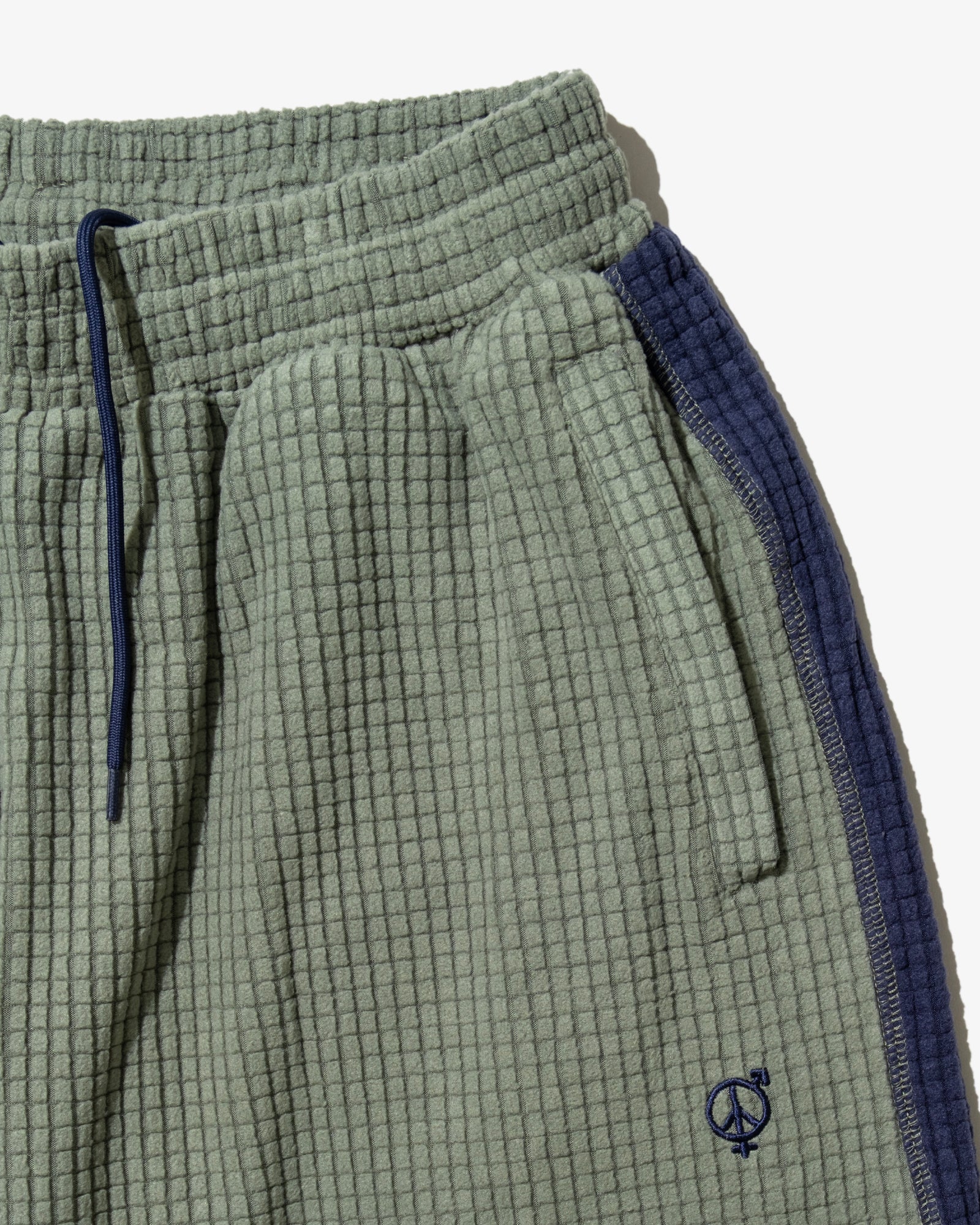 GRID FLEECE SHORTS (Sage*Navy)