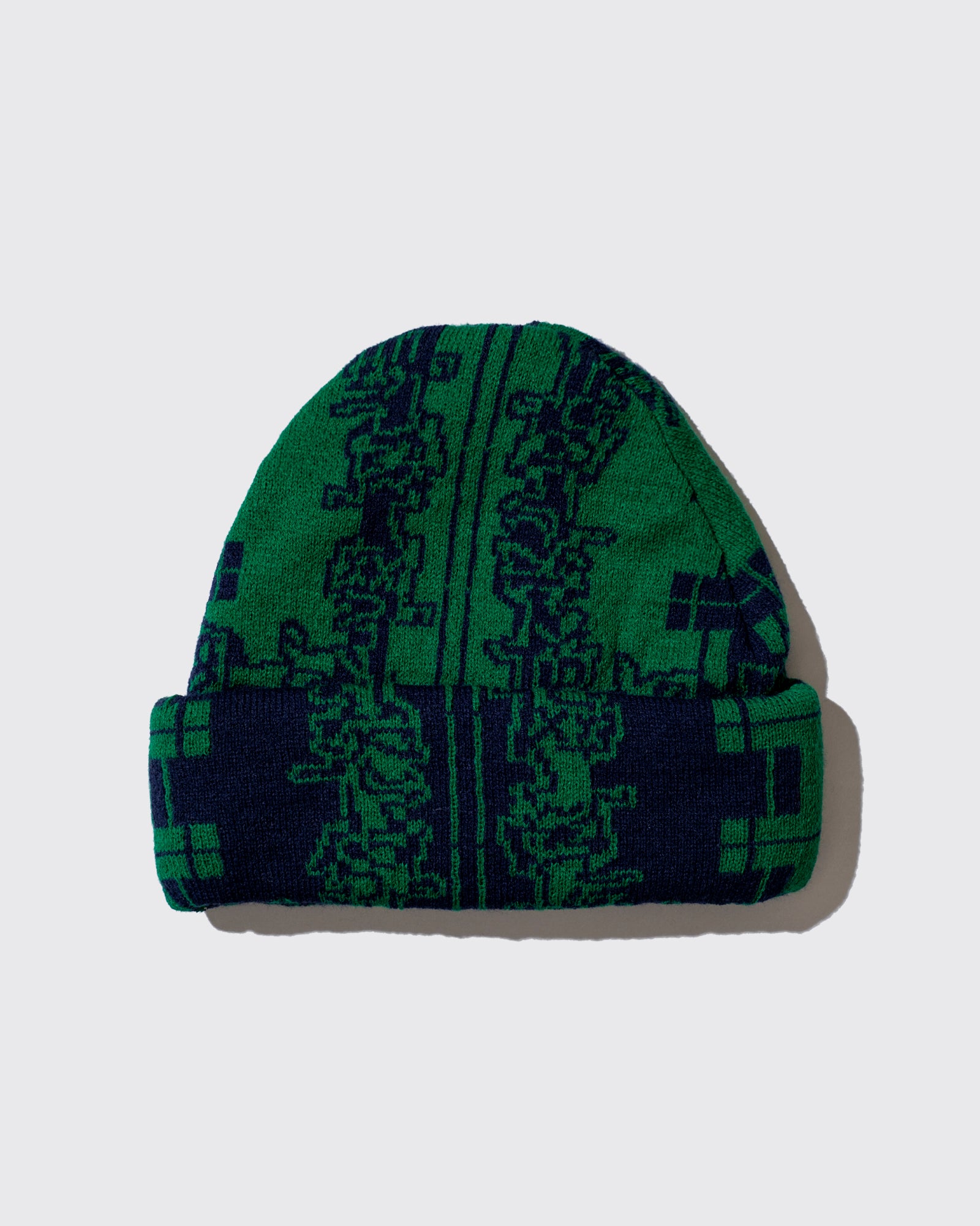 REVERSIBLE CHECKER BEANIE (Navy/D.Green)