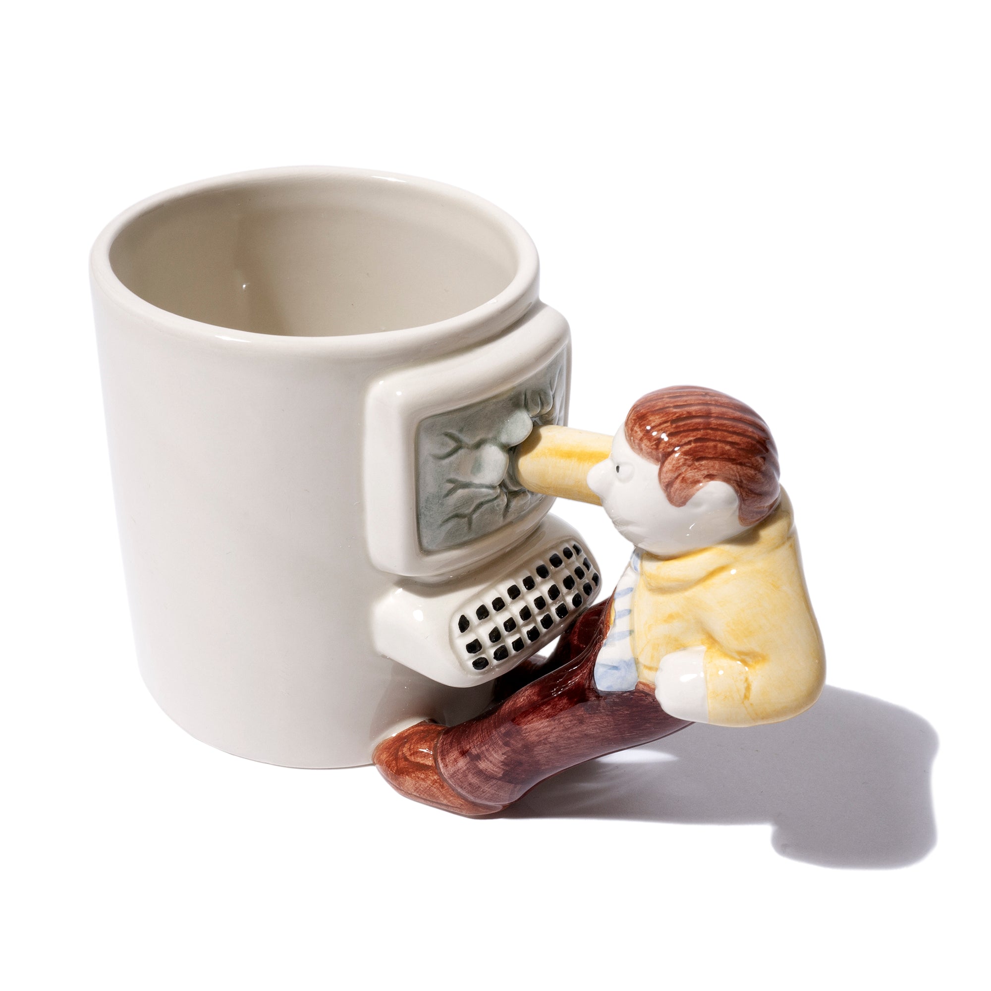 Man Punching Computer Mug